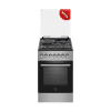 Dolphin Free Standing Cooking Range 50x60, 3 Gas Burners, 1 Electric Hot Plate & Electric Oven, Silver FS05060S-3G1E/E