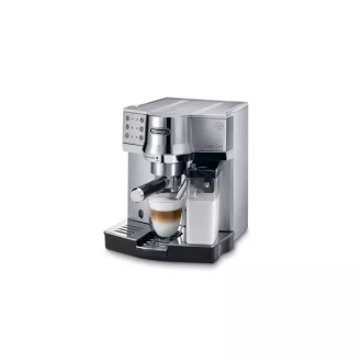 De'Longhi Expresso Maker Pump Driven & Cappuccino Machine 1450W (Metallic) Latte Macchiato Hot Milk Removable Drip Tray EC850.M