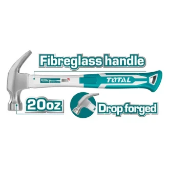Total Claw Hammer 560g Fiberglass Handle THT73206