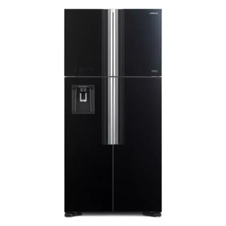 Hitachi Refrigerator 690L 4 Side by Side Door Glass Black Finish R-W760PU7 GB