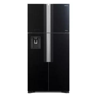 Hitachi Refrigerator 690L 4 Side by Side Door Glass Black Finish R-W760PU7 GB