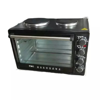 PMC Electric Oven 48L with 2 Hot Plates Thermostat Black