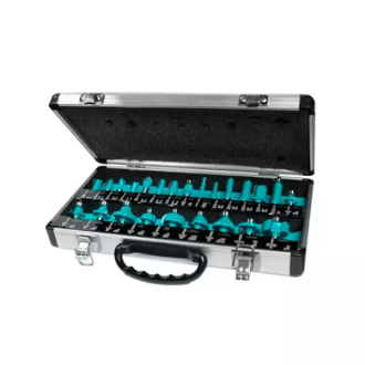 Total 24pcs Router Bit Set with Shank 12mm, Aluminium Case TACSR02412