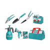 Total 7pcs Garden Tools Set with Trowel, Nozzle, Quick Connector, Pressure Sprayer, Tool Bag, Pruning & Glass Shears TOS23048