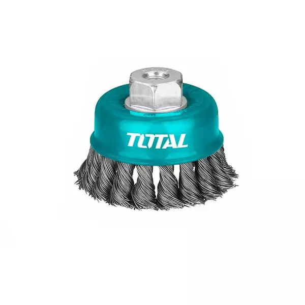 Total Wire Cup Brush With Nut 125Mm Twisted Hard Silver Tac32051 1 Total Wire Cup Brush With Nut 125Mm Twisted Hard Silver Tac32051
